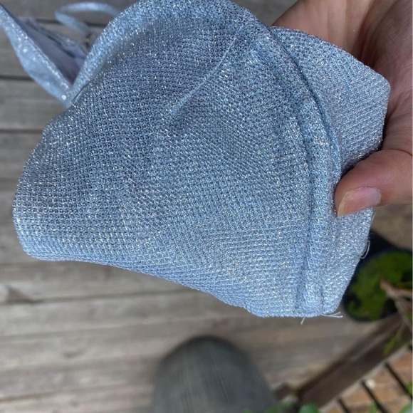 Danielle Guizio Lure Bikini Top in Silver Glitter size medium - Picture 6 of 8